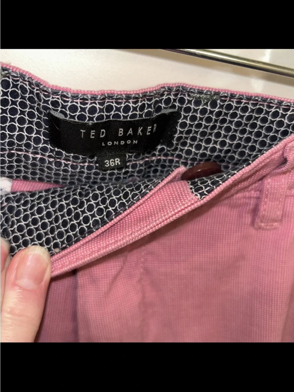 Ted Baker Dusty Rose Cotton Flat-Front Shorts